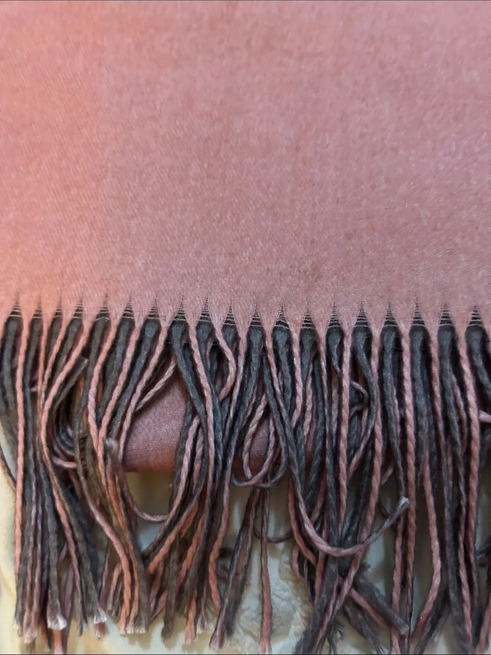 Cashmere Finished Pink Reversible Scarf - Made in Florence Italy